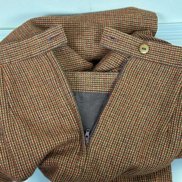 Vintage Wool Blend Micro Houndstooth Pattern Pencil Skirt - Picture 6 of 10